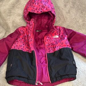The North Face Kids Fuchsia and Black Raincoat
